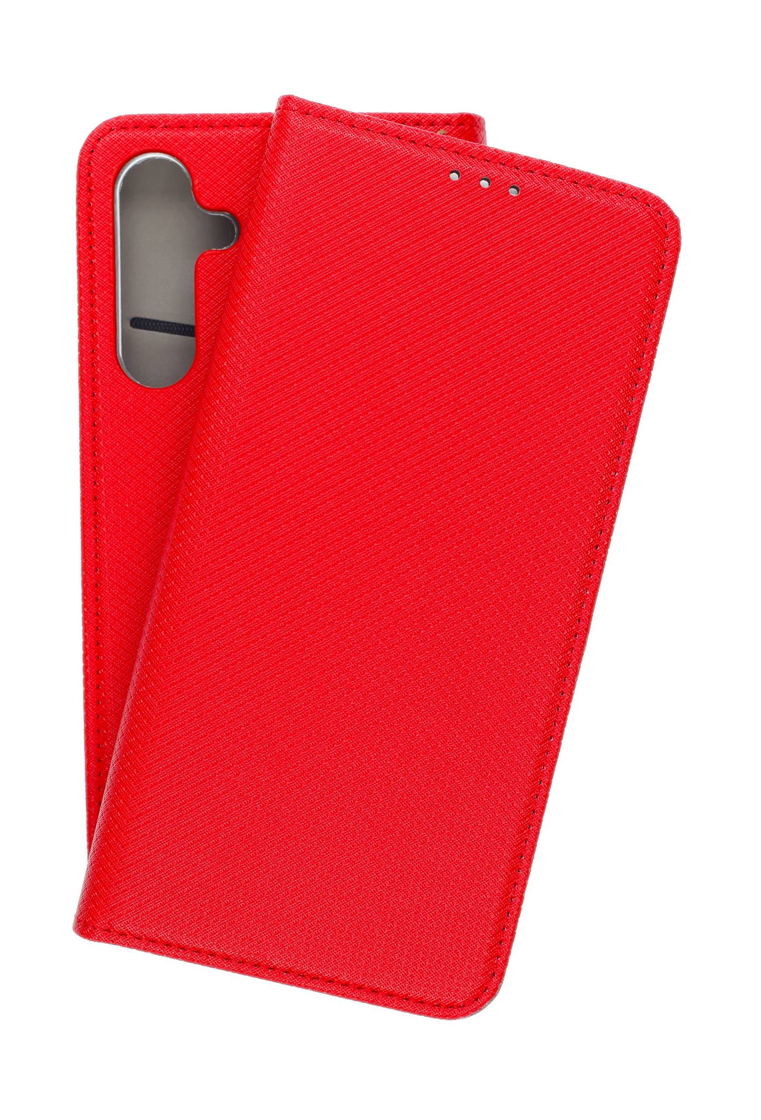 JAMCOVER Bookcase Texture Rot für Samsung Galaxy A17, Galaxy A17 5G - Handytasche mit Kartenfach und Standfunktion