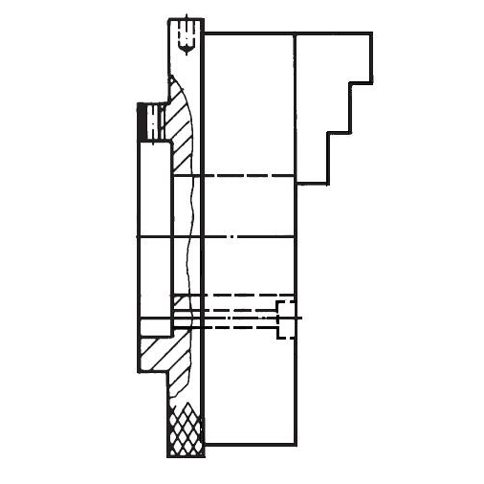 Röhm KRF 125, 3-Backen, mit Spannstift, Zylindrische Zentrieraufnahme, Gusskörper - 150757