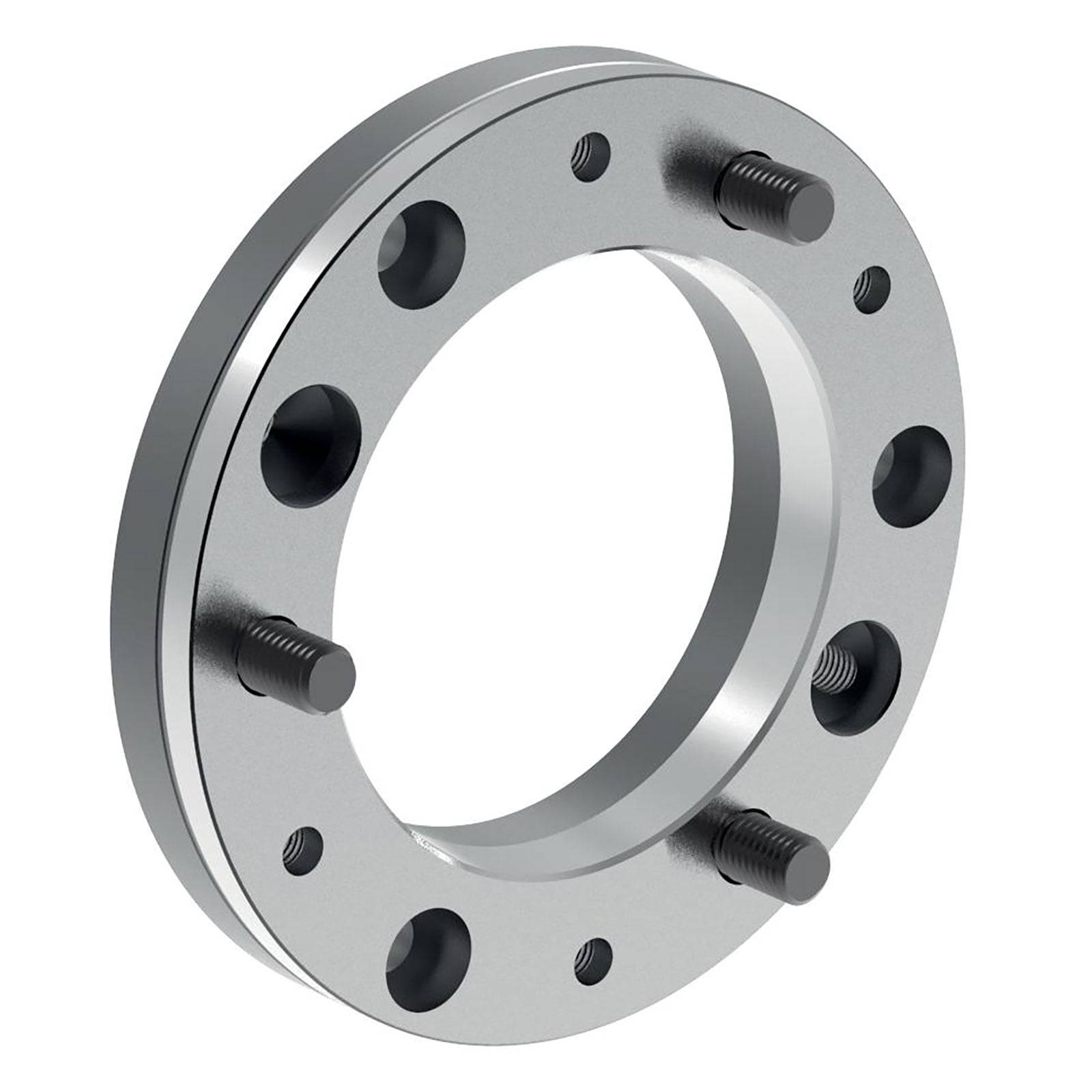 Ein kreisförmiger metallischer Abstandshalter mit mehreren Schraubenlöchern, die gleichmäßig um seinen Rand verteilt sind, wird für die Radausrichtung von Fahrzeugen oder Modifikationen verwendet.