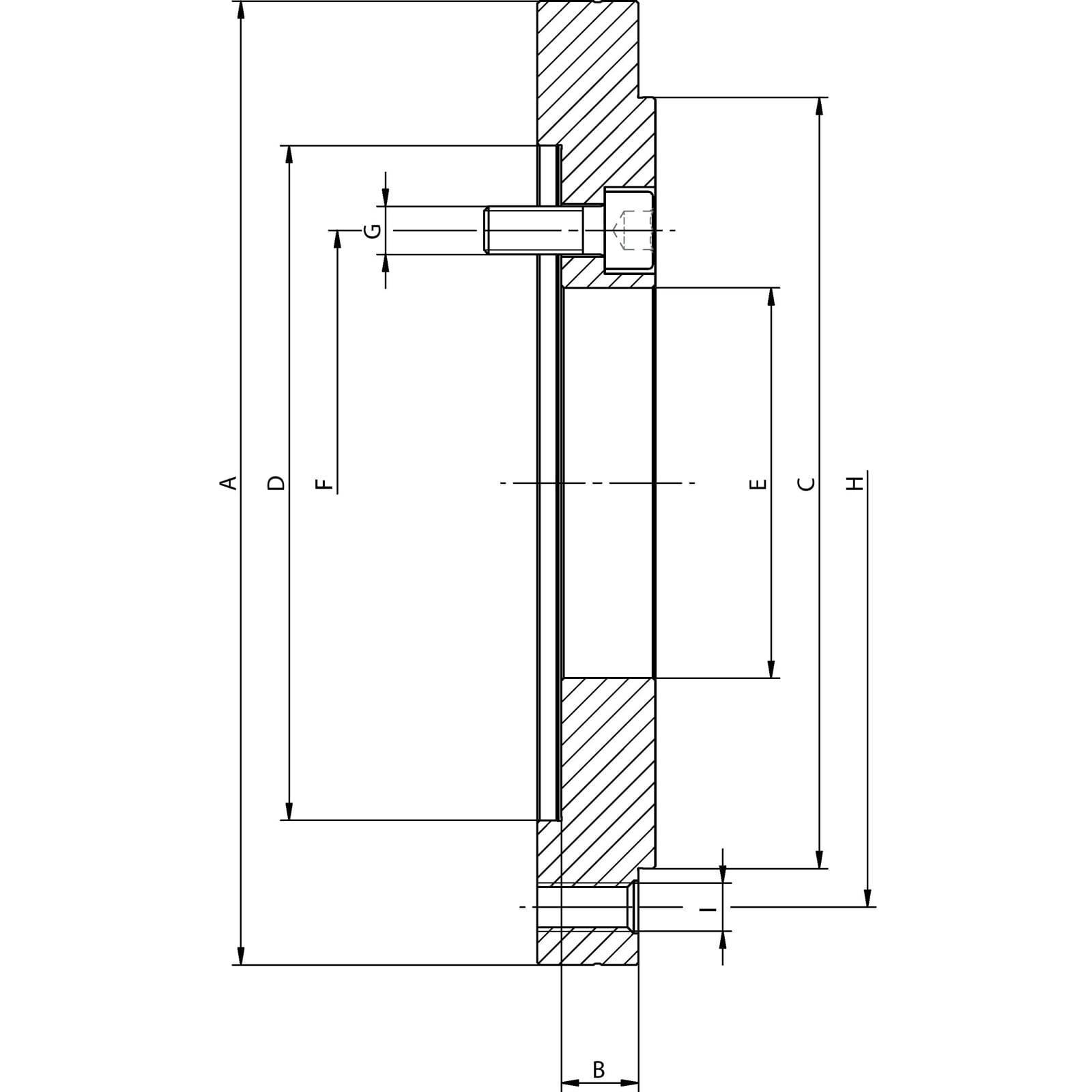 Röhm Stahl-Zwischenflansch nach DIN ISO 702-4 Flanschgröße 6 (ZA170) Ø 200 futterseitig nach DIN 6350 - 1349475
