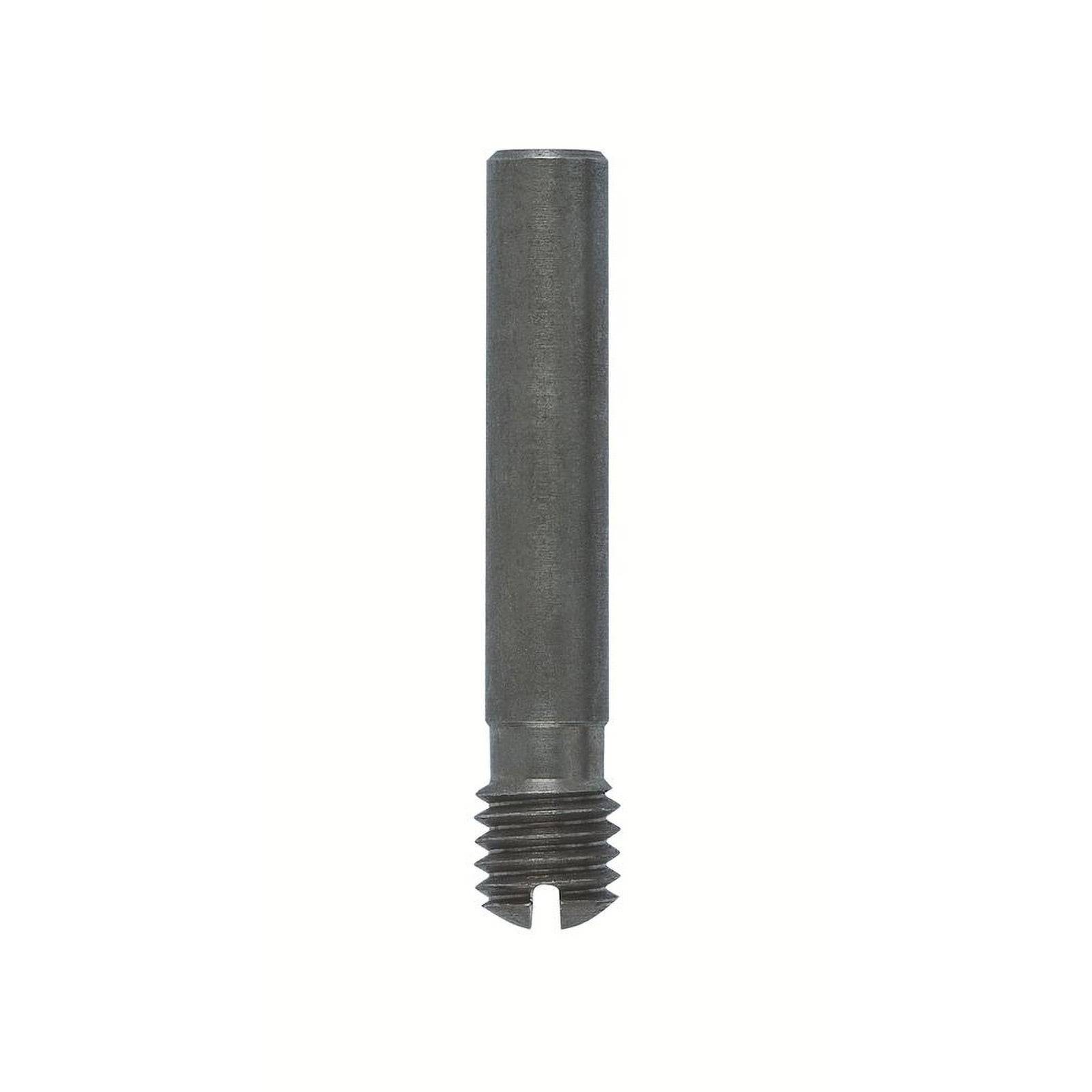 Ein Metallgewindestab, zylindrisch, mit einer flachen, glatten Oberfläche.