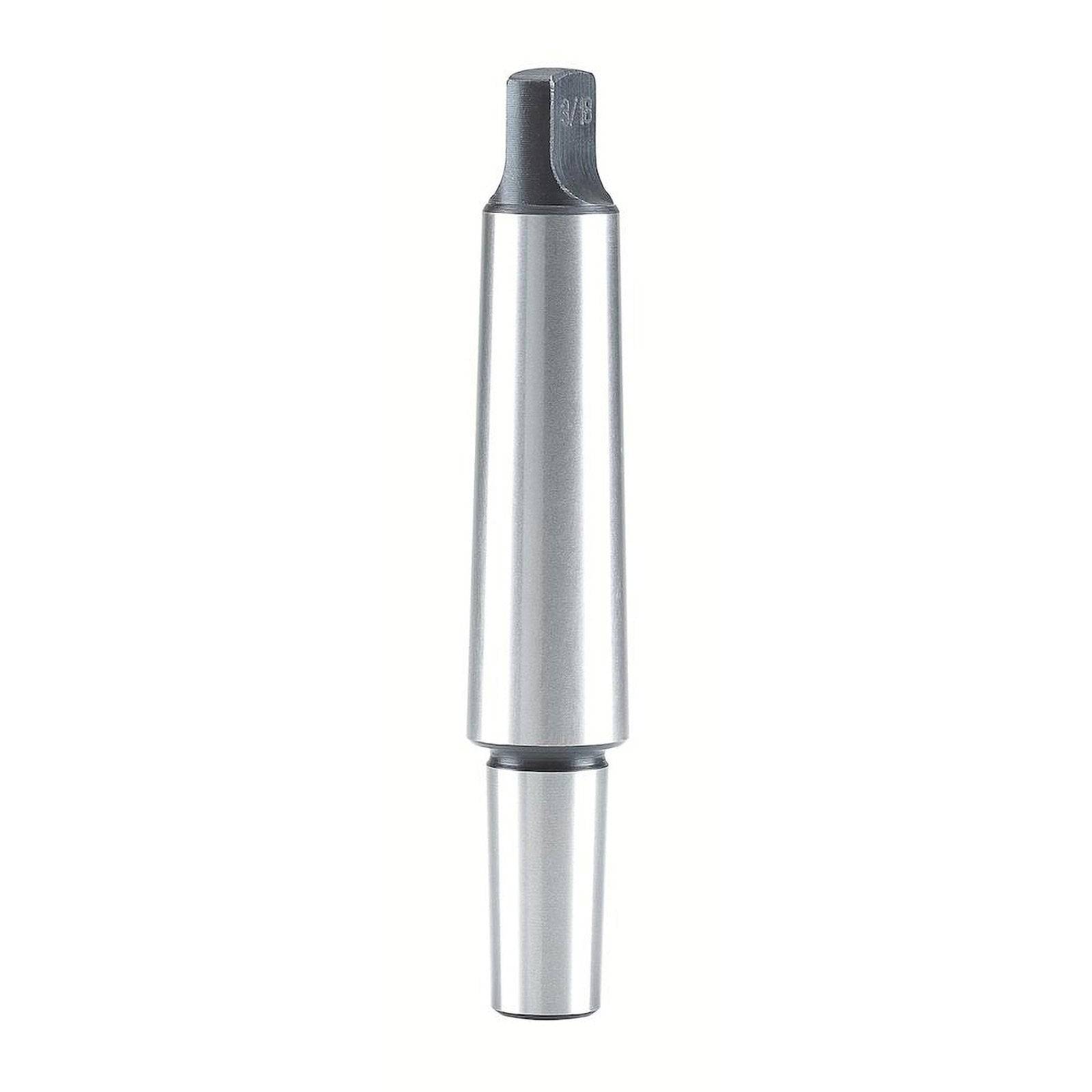 Ein glänzender, metallischer Kegel-Reduktions-Bohrer-Adapter für Elektrowerkzeuge, der verwendet wird, um Bohraufsätze mit unterschiedlichen Schaftgrößen einzupassen.