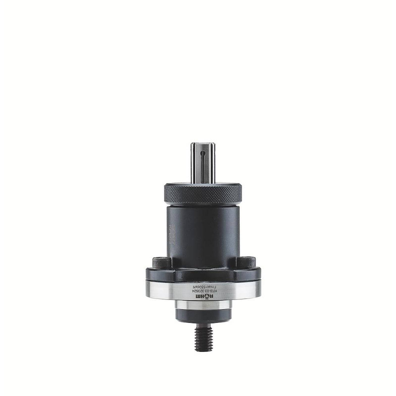 Eine Nahaufnahme einer mechanischen Komponente mit zylindrischer Basis und einer vorstehenden Welle, möglicherweise verwendet in Maschinen oder Ausrüstungen.
