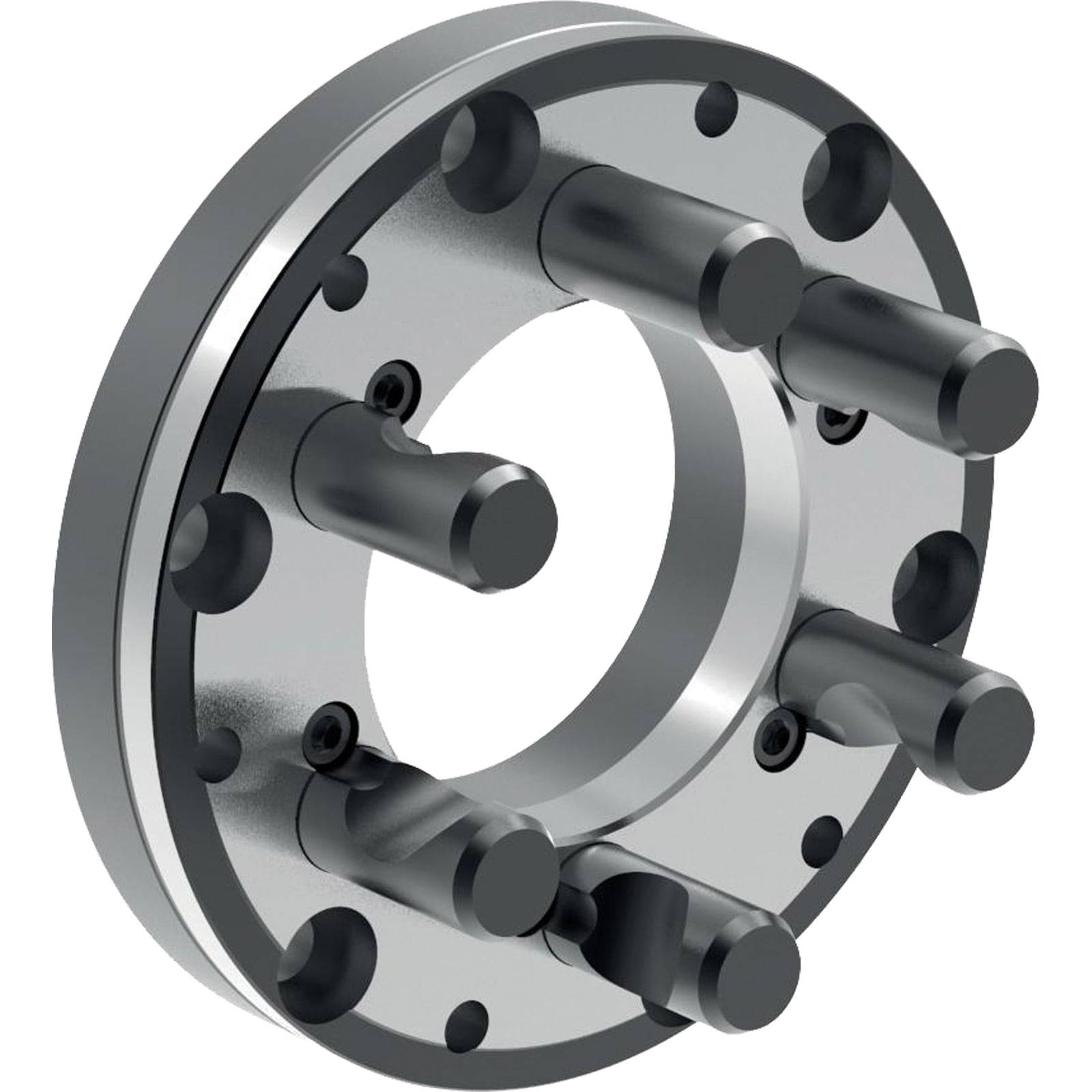 Eine Metallnabe mit zylindrischen Vorsprüngen, möglicherweise ein mechanisches oder industrielles Bauteil, das zum Verbinden oder Befestigen bestimmt ist.