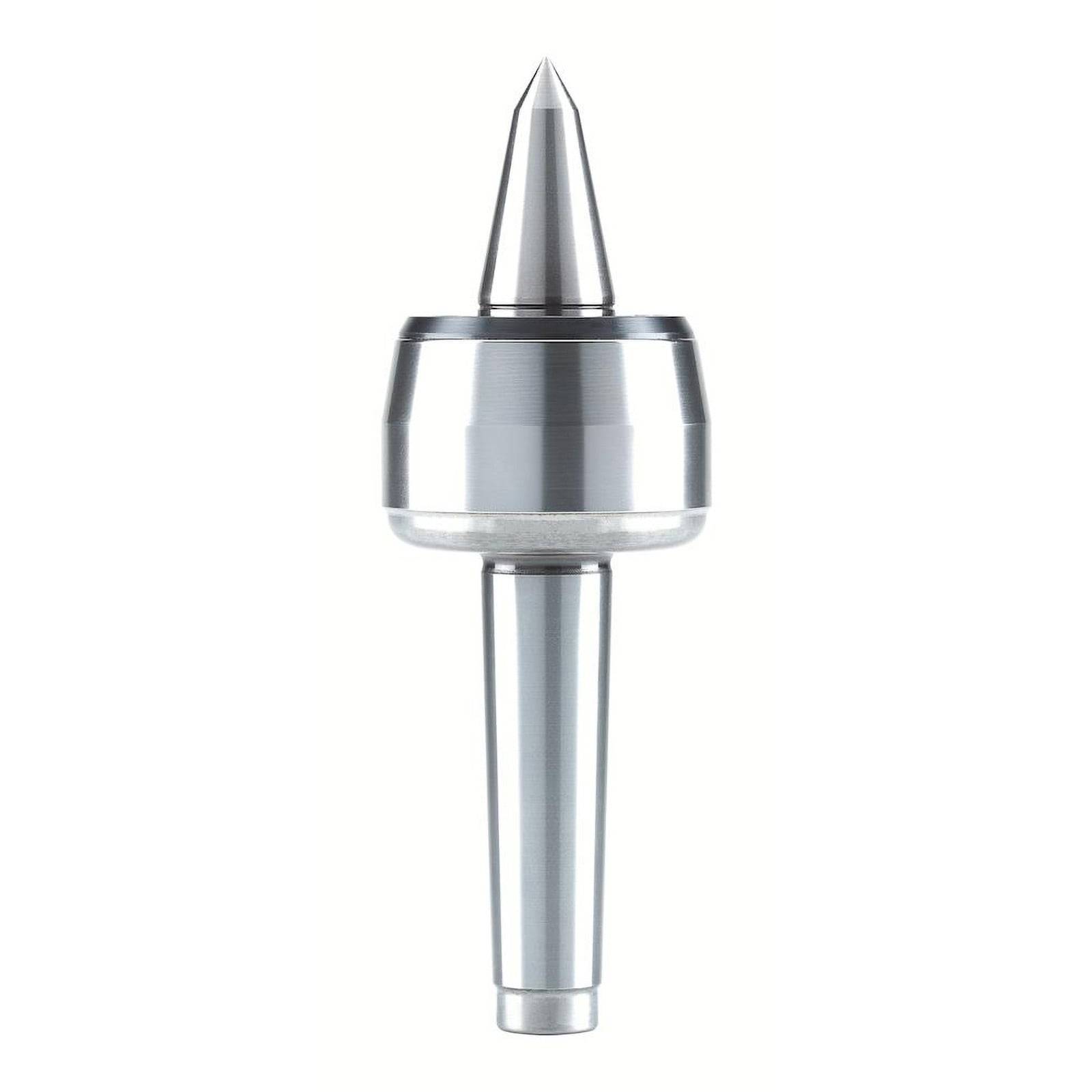 Ein metallisches Spitzendrehzentrum-Werkzeug mit spitzer Spitze und zylindrischem Körper, das zum Abstützen von Werkstücken in einer Drehmaschine während des Drehens verwendet wird.