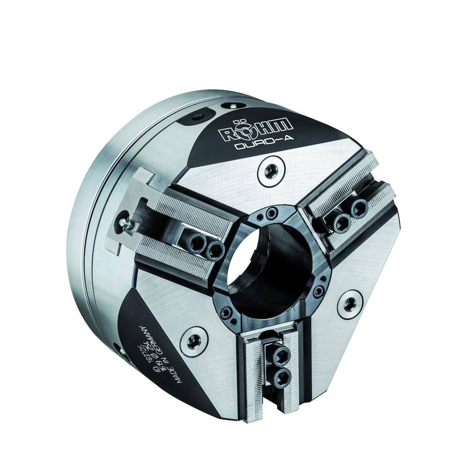 Eine metallische mechanische Spannfutter mit der Marke „Röhm