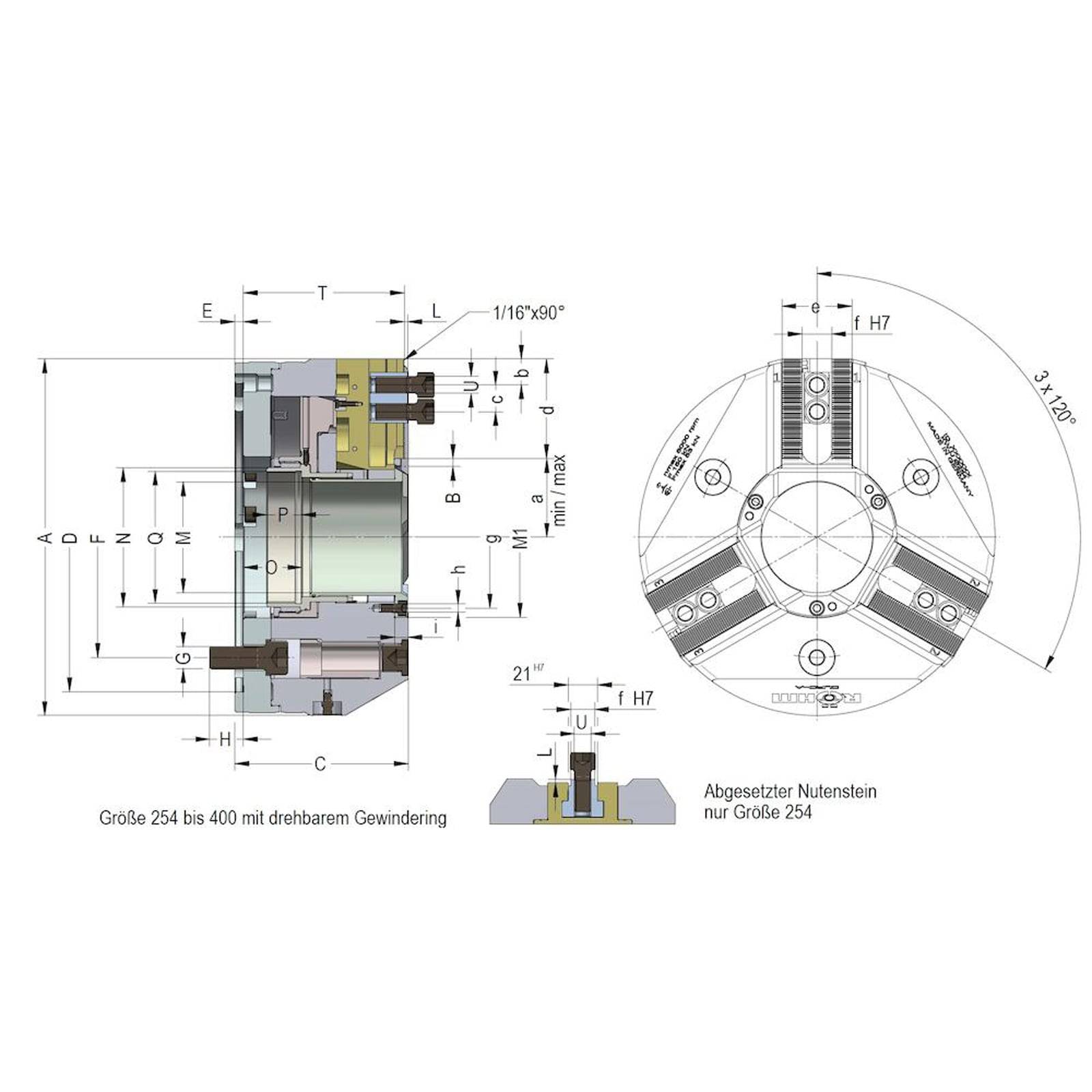 Röhm Kraftspannfutter DURO-A 315 Spitzverzahnung 60° Kurzkegelaufnahme - KK11 - 183741