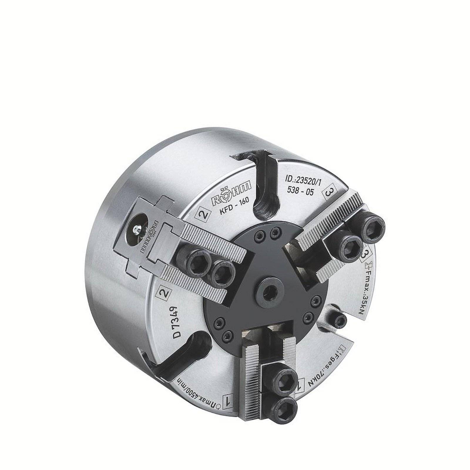 Röhm Kraftspannfutter KFD 315, 3-Backen, Standardausführung, Zylindrische Zentrieraufnahme - 040653