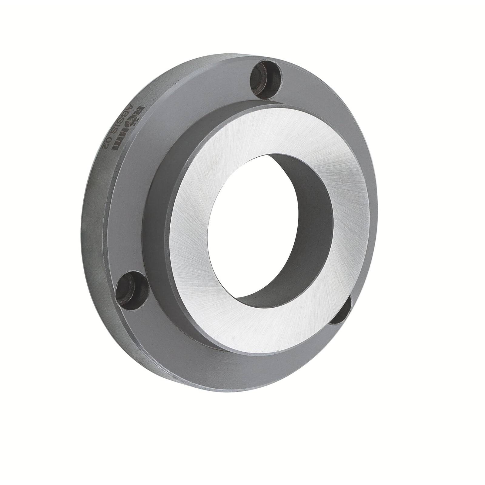 Ein rundes Metallflansch mit drei Löchern, typischerweise in mechanischen oder industriellen Anwendungen zur Verbindung oder Unterstützung von Strukturen verwendet.
