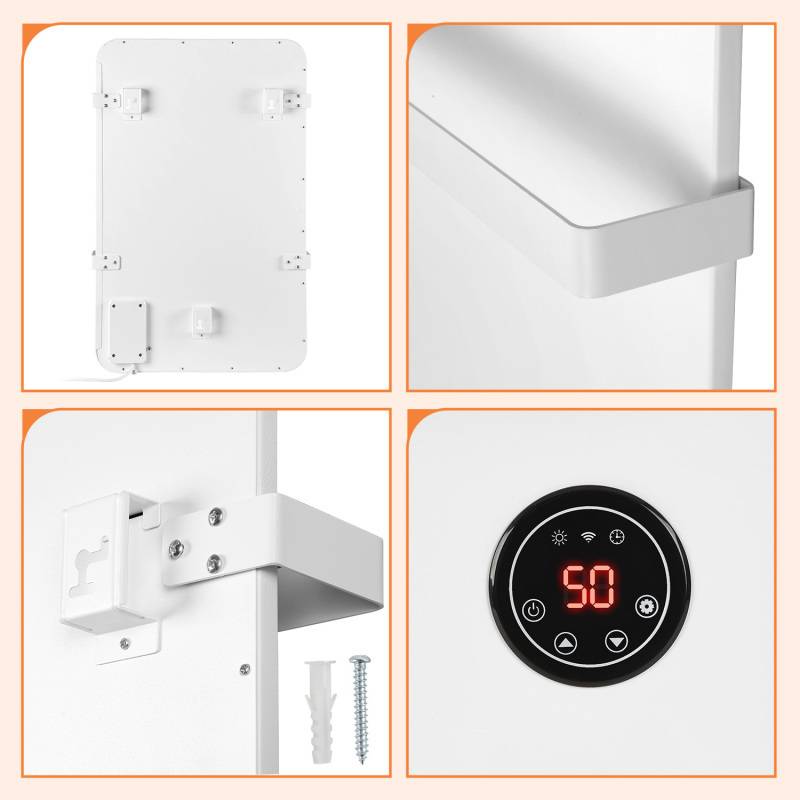 Handtuchtrockner Infrarotheizung 600W - Fernbedienung WiFi Smart App fähig, inkl. für Schlafzimmer, Wohnzimmer, Badezimmer usw.