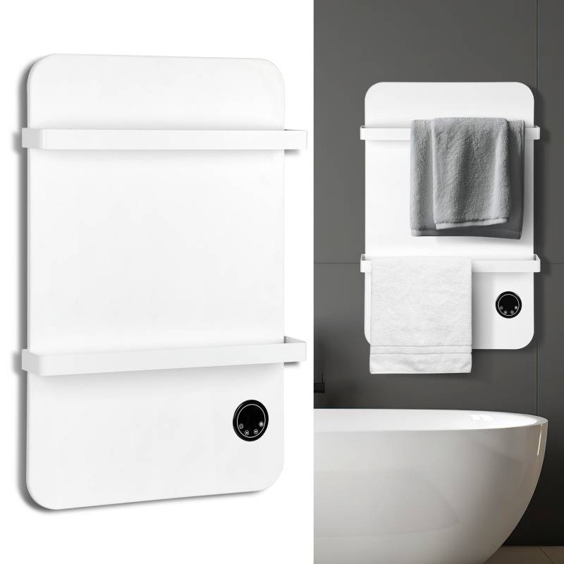 Wandmontage Handtuchtrockner Infrarotheizung 600W - Temperaturregelung - Fernbedienung WiFi Smart App fähig, inkl. für Schlafzimmer, Badezimmer usw