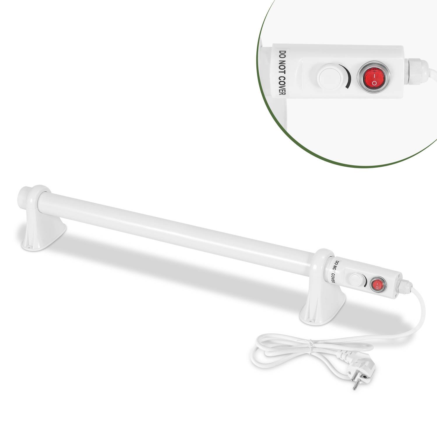 Gewächshausheizung 90W Elektrische Stabheizung für Gewächshäuser IP44 Stabheizung Weiß