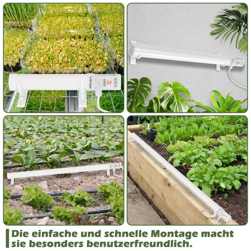 Gewächshausheizung 60W Elektrische Stabheizung für Gewächshäuser IP44 Stabheizung Weiß