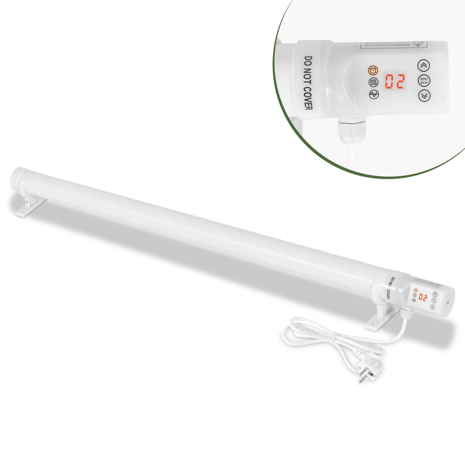 Gewächshausheizung 180W Elektrische Stabheizung für Gewächshäuser IP44 Stabheizung Weiß