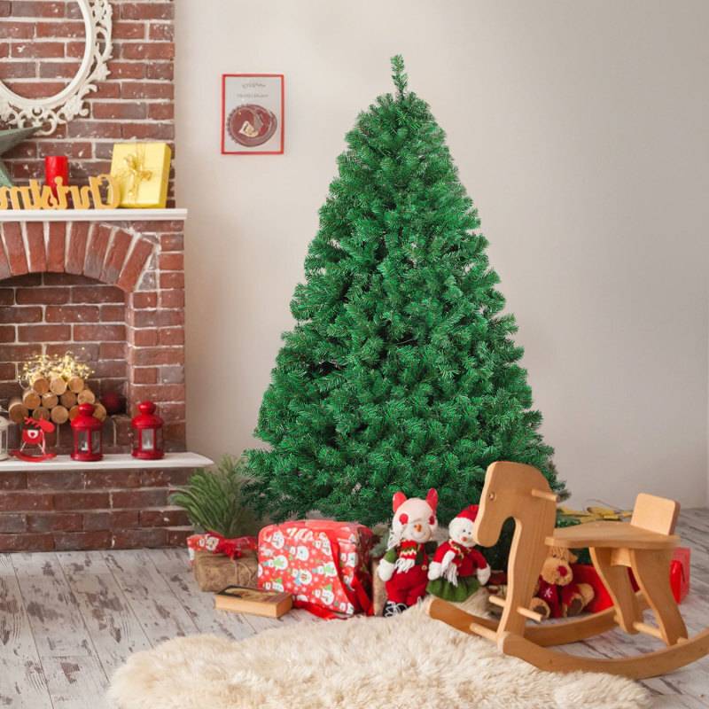 150cm Künstlicher Weihnachtsbaum Tannenbaum, PVC Nadeln Metallständer & Klappsystem Christbaum Grün