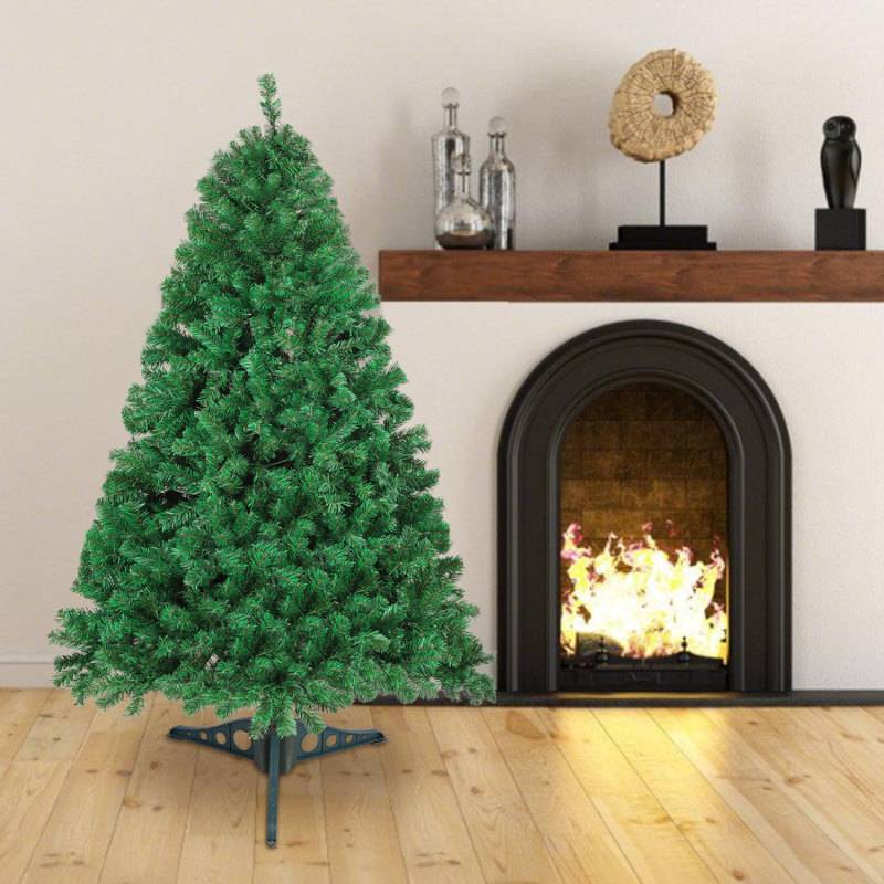 120cm Künstlicher Weihnachtsbaum Tannenbaum mit 220 Spitzen PVC Nadeln ständer & Klappsystem Christbaum Grün