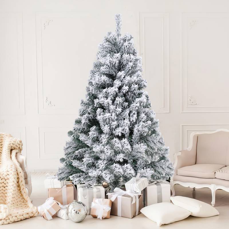 150cm Künstlicher Weihnachtsbaum mit Schnee inkl. 550 Spitzen PVC Nadeln, Metallständer, Tannenbaum, Christbaum