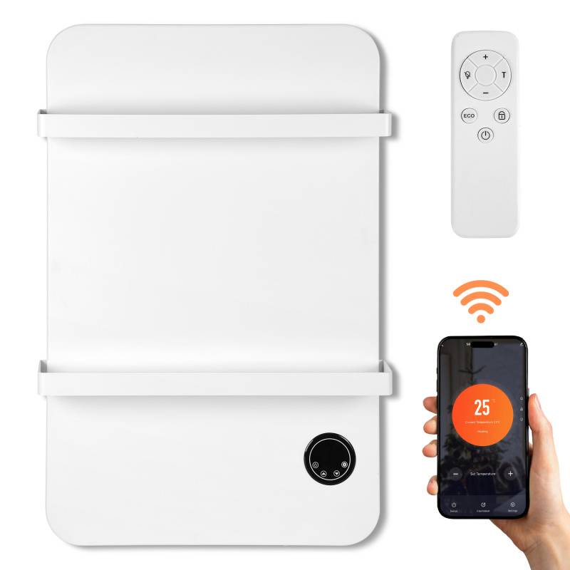 Handtuchtrockner Infrarotheizung 600W - Fernbedienung WiFi Smart App fähig, inkl. für Schlafzimmer, Wohnzimmer, Badezimmer usw.