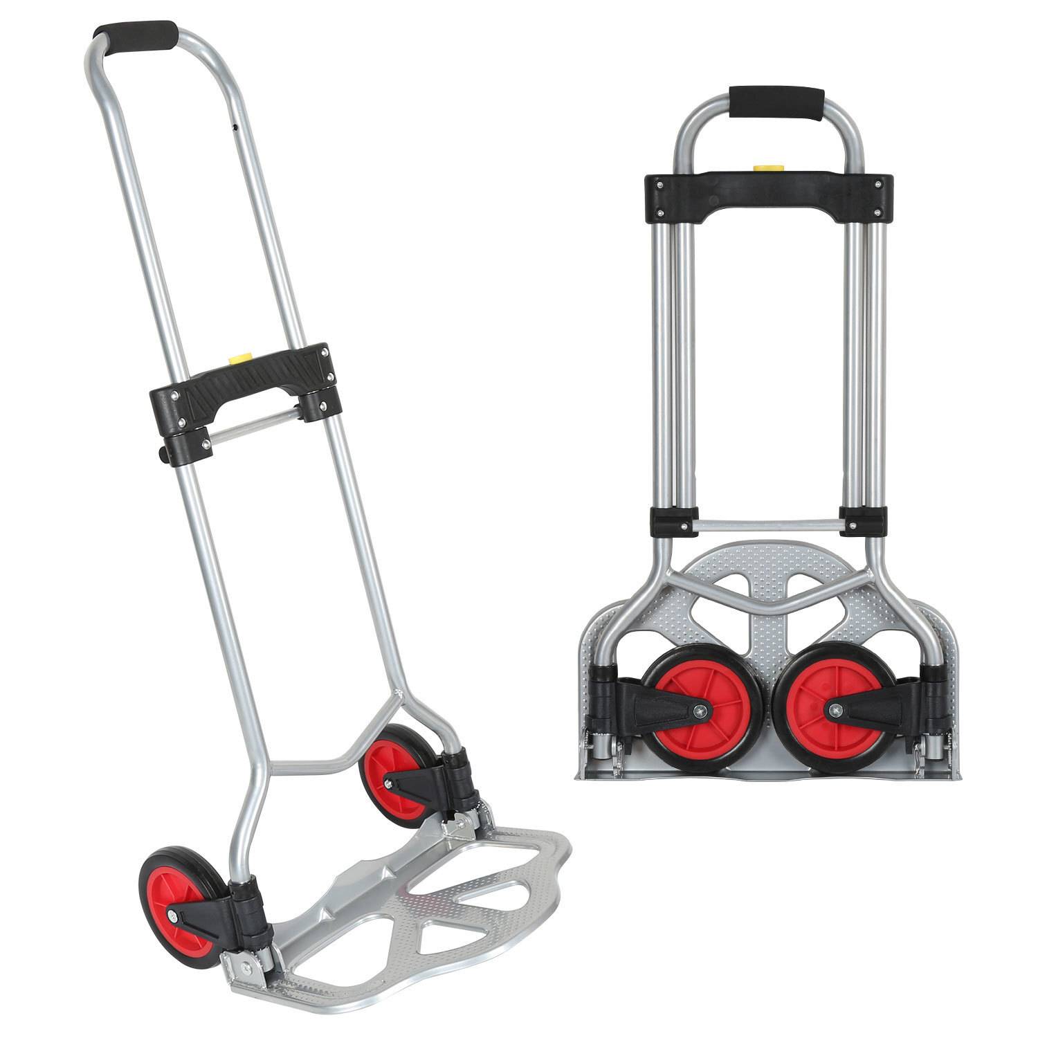 Stahl Sackkarre klappbar, Transportkarre Stapelkarre Handkarre Karre,mit Höhenverstellbarer Griff, belastbar bis 60 kg