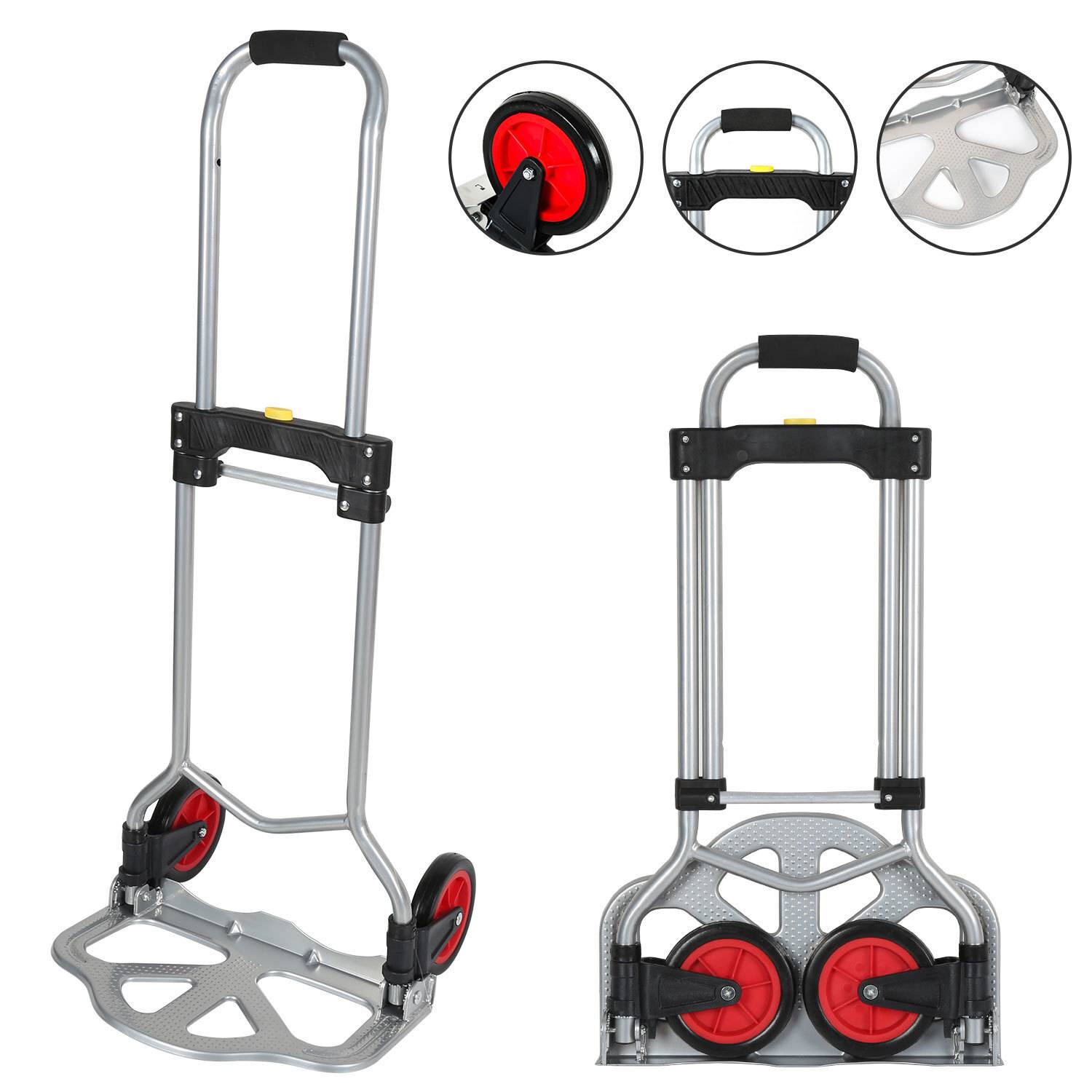 Sackkarre klappbare Transportkarre Handkarre Rucksack Trolley Gepäckwagen mit Höhenverstellbarer Griff belastbar bis 60 kg