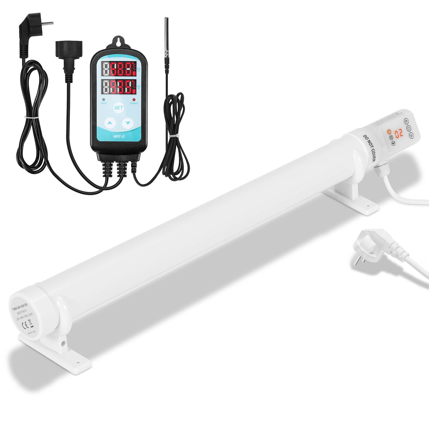 Gewächshausheizung 120W Mit 3000W Digitaltemperaturregler Elektrische Stabheizung für Gewächshäuser IP44 Stabheizung Weiß
