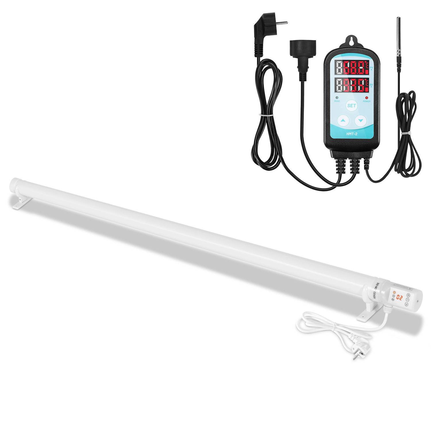 Gewächshausheizung 240W Mit 3000W Digitaltemperaturregler Elektrische Stabheizung für Gewächshäuser IP44 Stabheizung Weiß