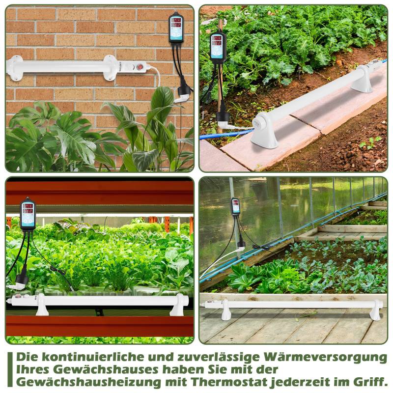 Gewächshausheizung 90W Elektrische Stabheizung für Gewächshäuser IP44 Stabheizung Weiß