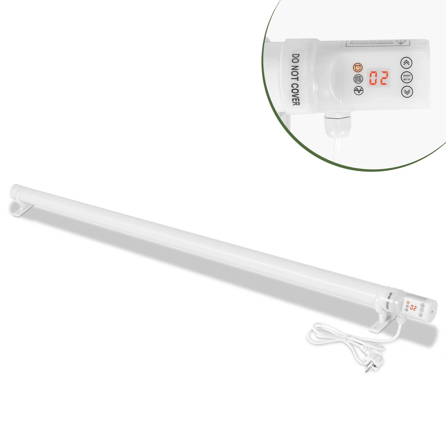 Gewächshausheizung 240W Elektrische Stabheizung für Gewächshäuser IP44 Stabheizung Weiß