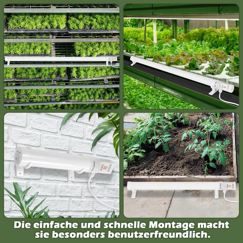 Gewächshausheizung 240W Elektrische Stabheizung für Gewächshäuser IP44 Stabheizung Weiß