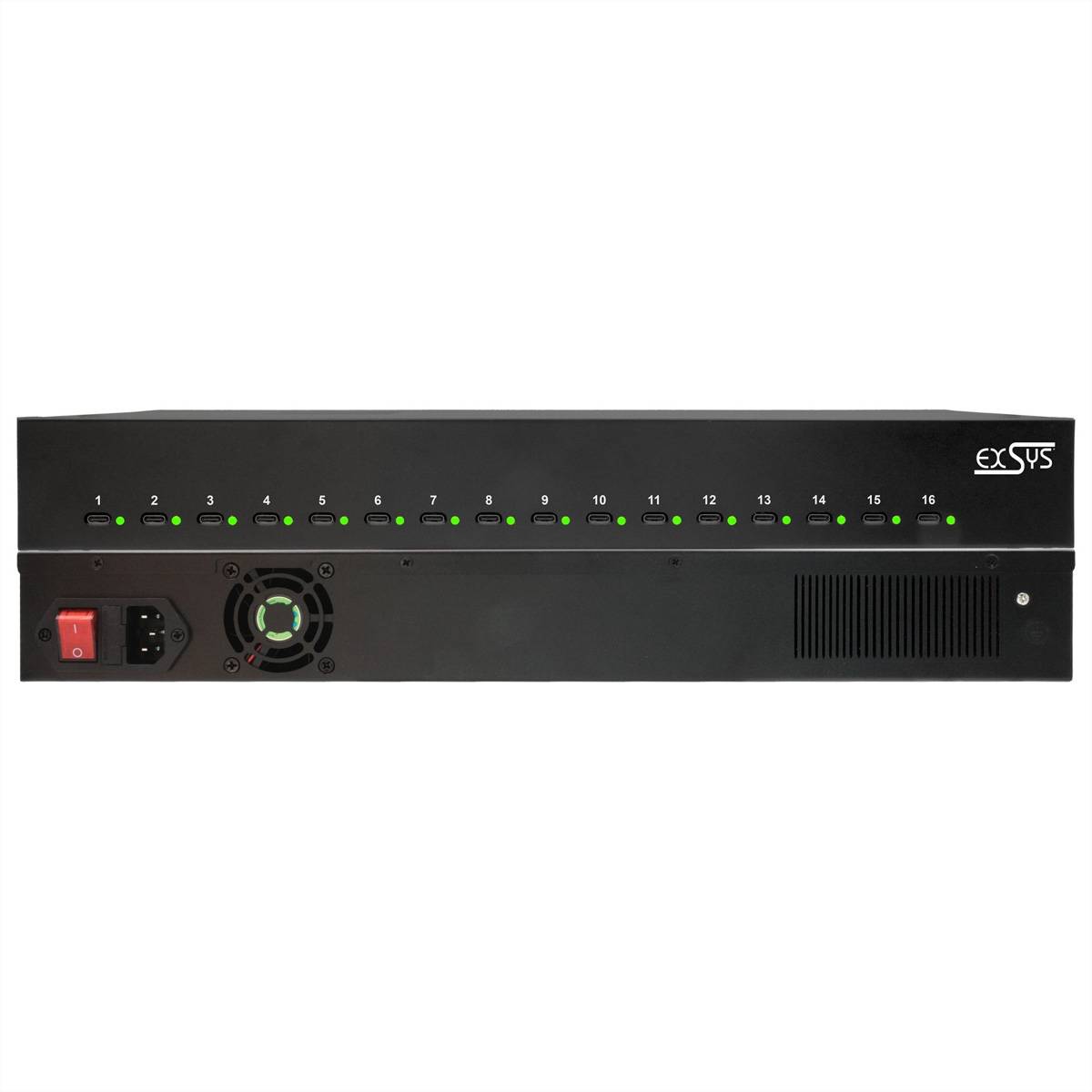 EXSYS EX-11017 16 Port USB-C Highpower Ladestation 1008W