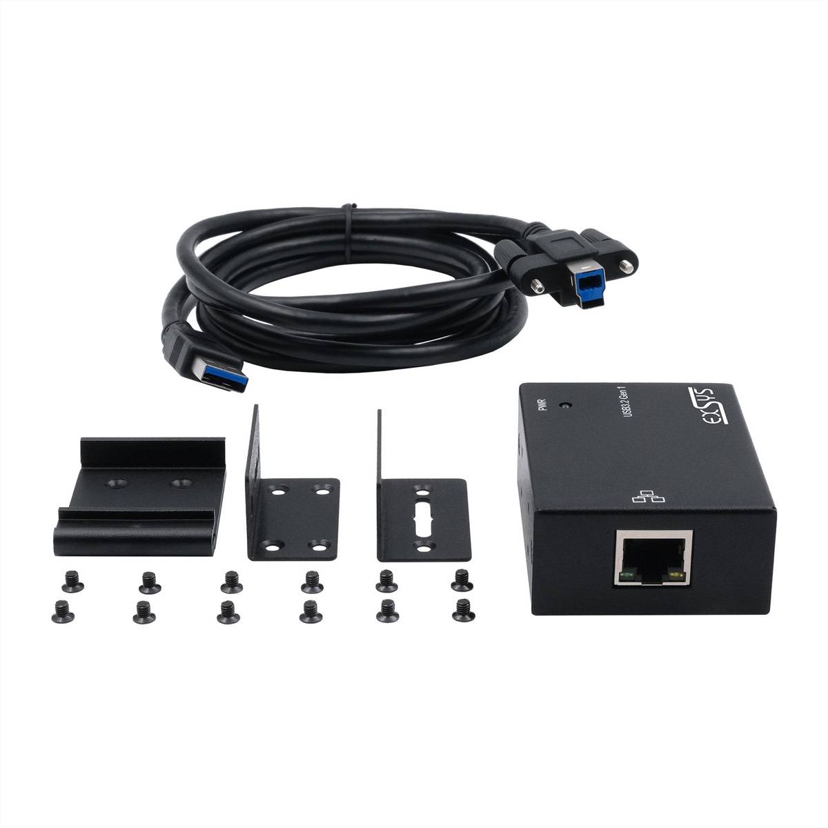 EXSYS EX-13021HMV USB 3.2 zu Ethernet 1Gigabit B-Anschluss