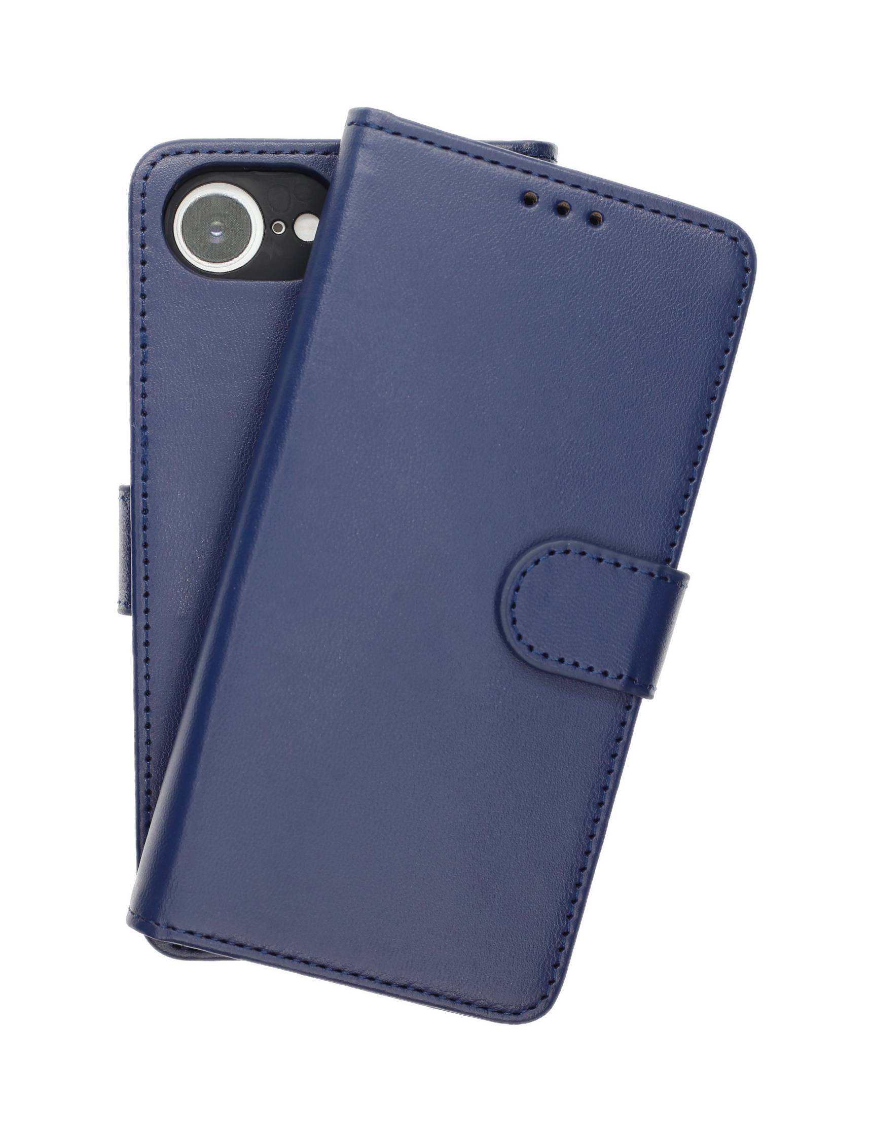 Bookcase Varied Marineblau für Apple iPhone 16e, iPhone 17e - Handytasche mit Kartenfächern, Magnetverschluss & Standfunktion