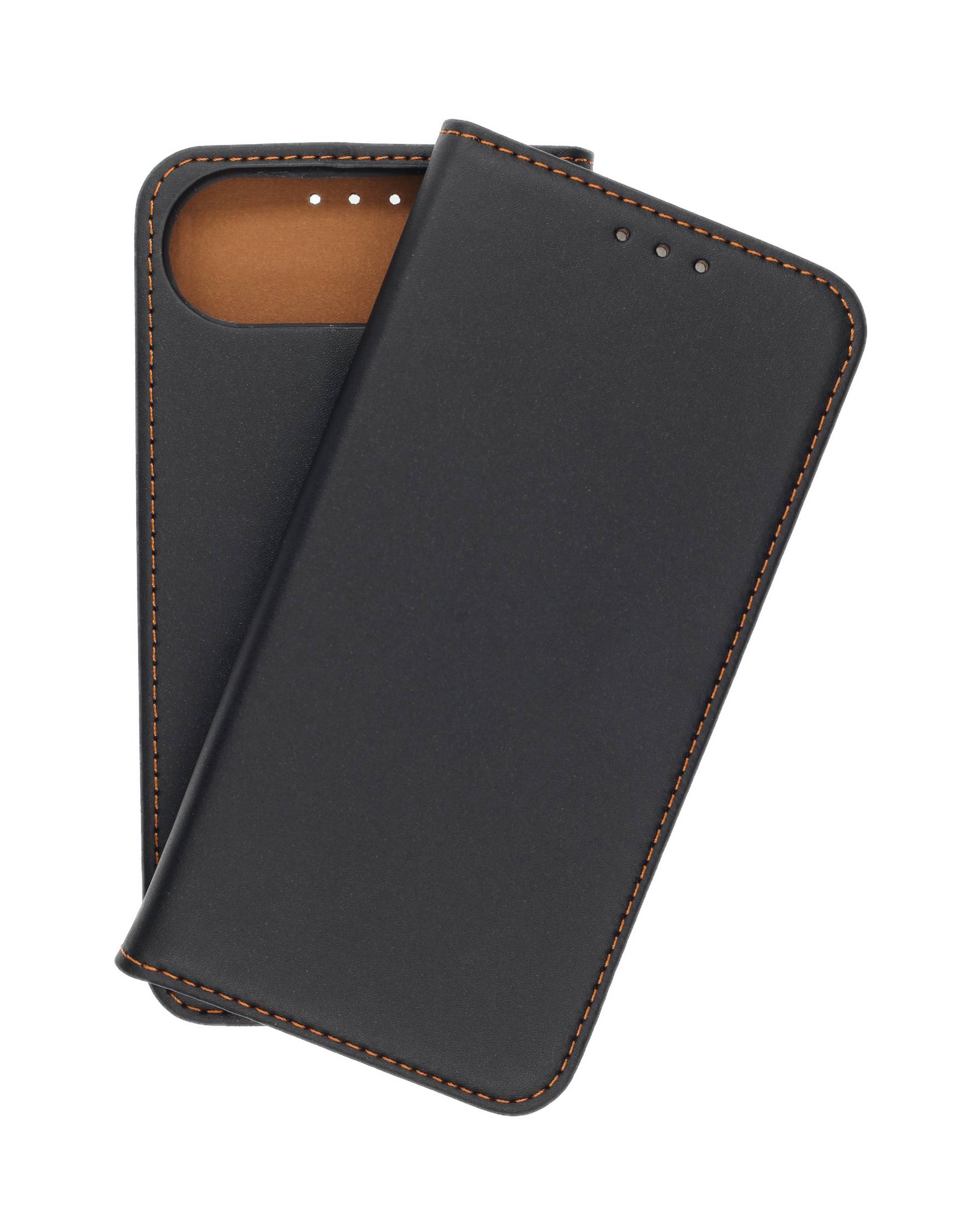 Echt Leder Bookcase Schwarz für Apple iPhone Air - Handytasche mit Kartenfach und Standfunktion