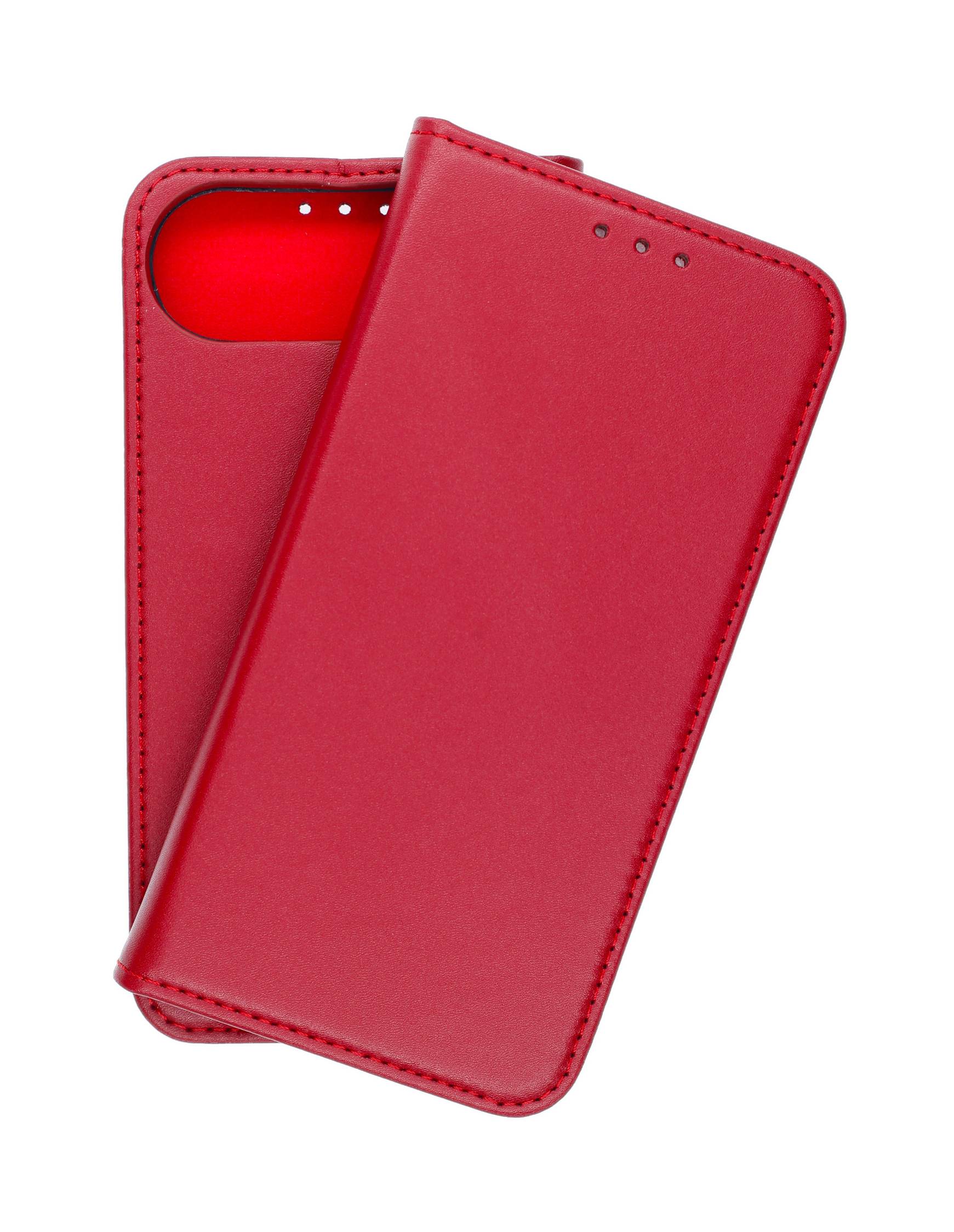 Echt Leder Bookcase Weinrot für Apple iPhone Air - Handytasche mit Kartenfach und Standfunktion