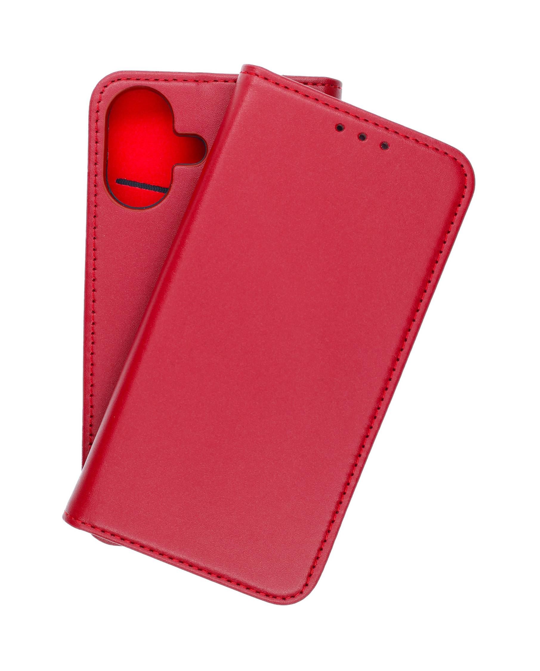 Echt Leder Bookcase Weinrot für Apple iPhone 17 - Handytasche mit Kartenfach und Standfunktion