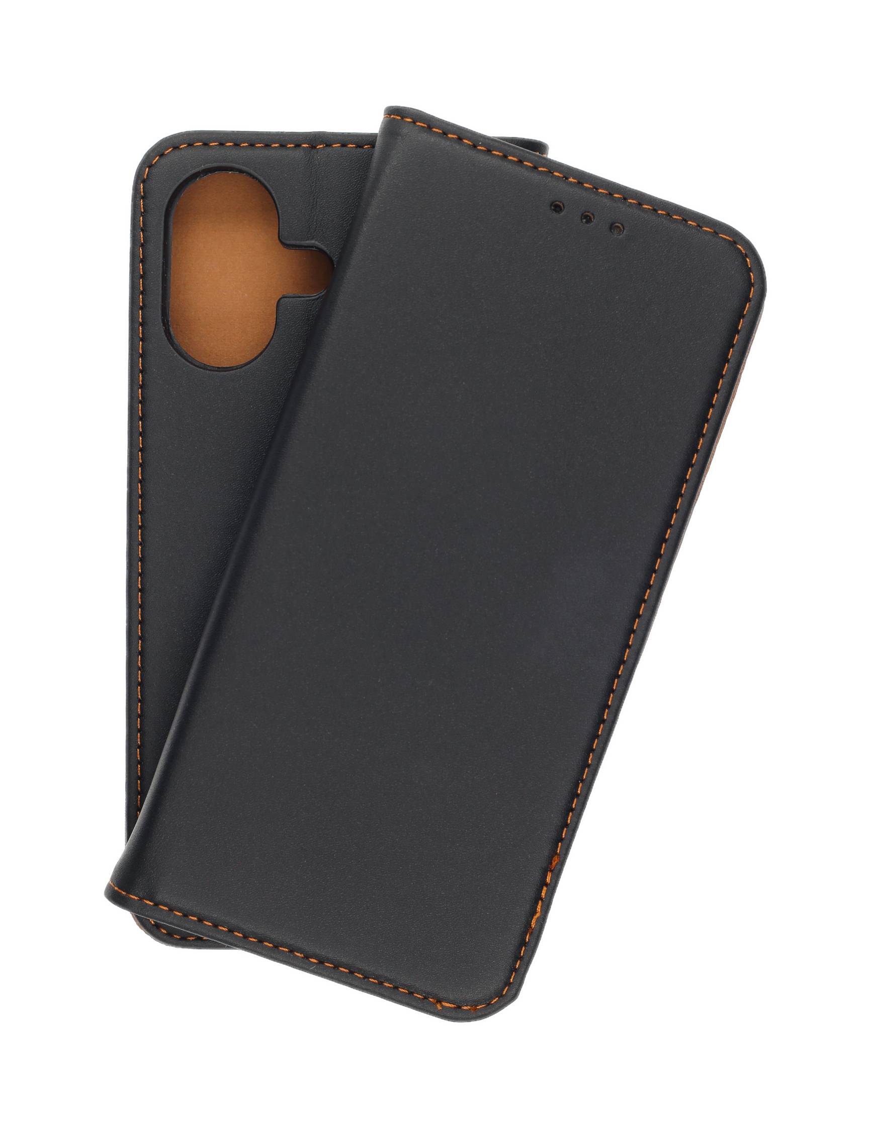 Echt Leder Bookcase Schwarz für Apple iPhone 17 - Handytasche mit Kartenfach und Standfunktion