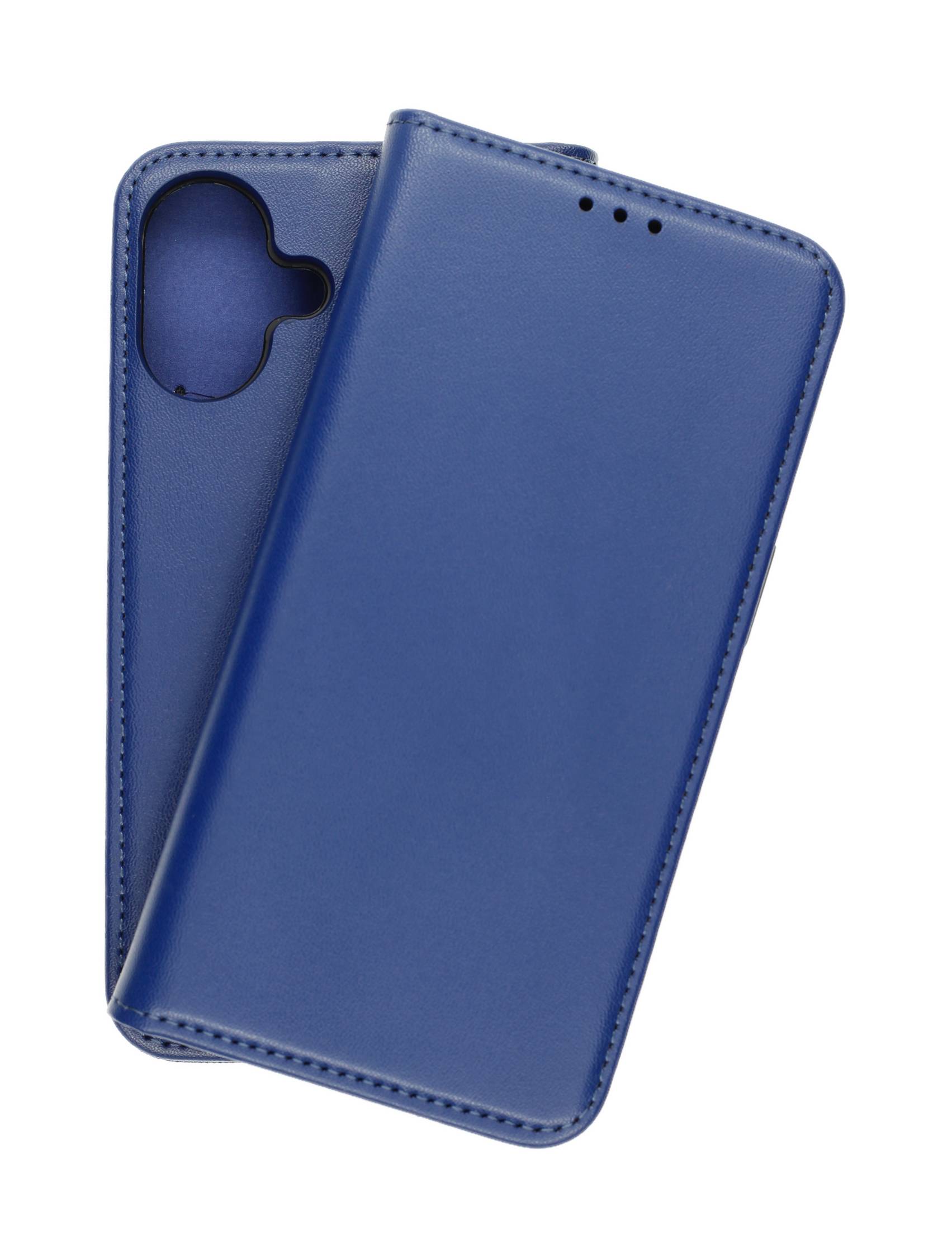 Echt Leder Bookcase Marineblau für Apple iPhone 17 - Handytasche mit Kartenfach und Standfunktion