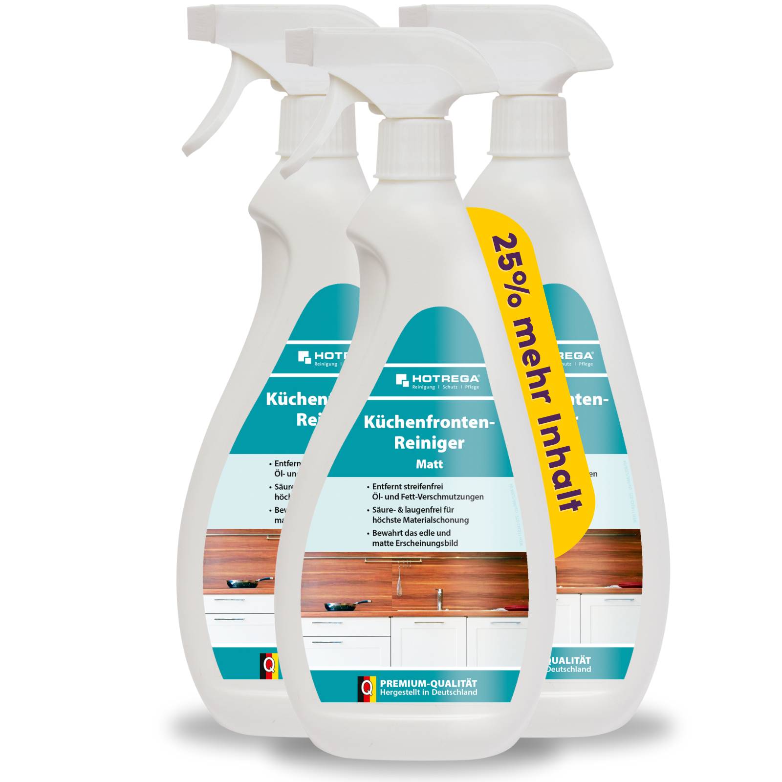 HOTREGA Küchenfronten Reiniger Matt - Ausführung:3x 750 ml