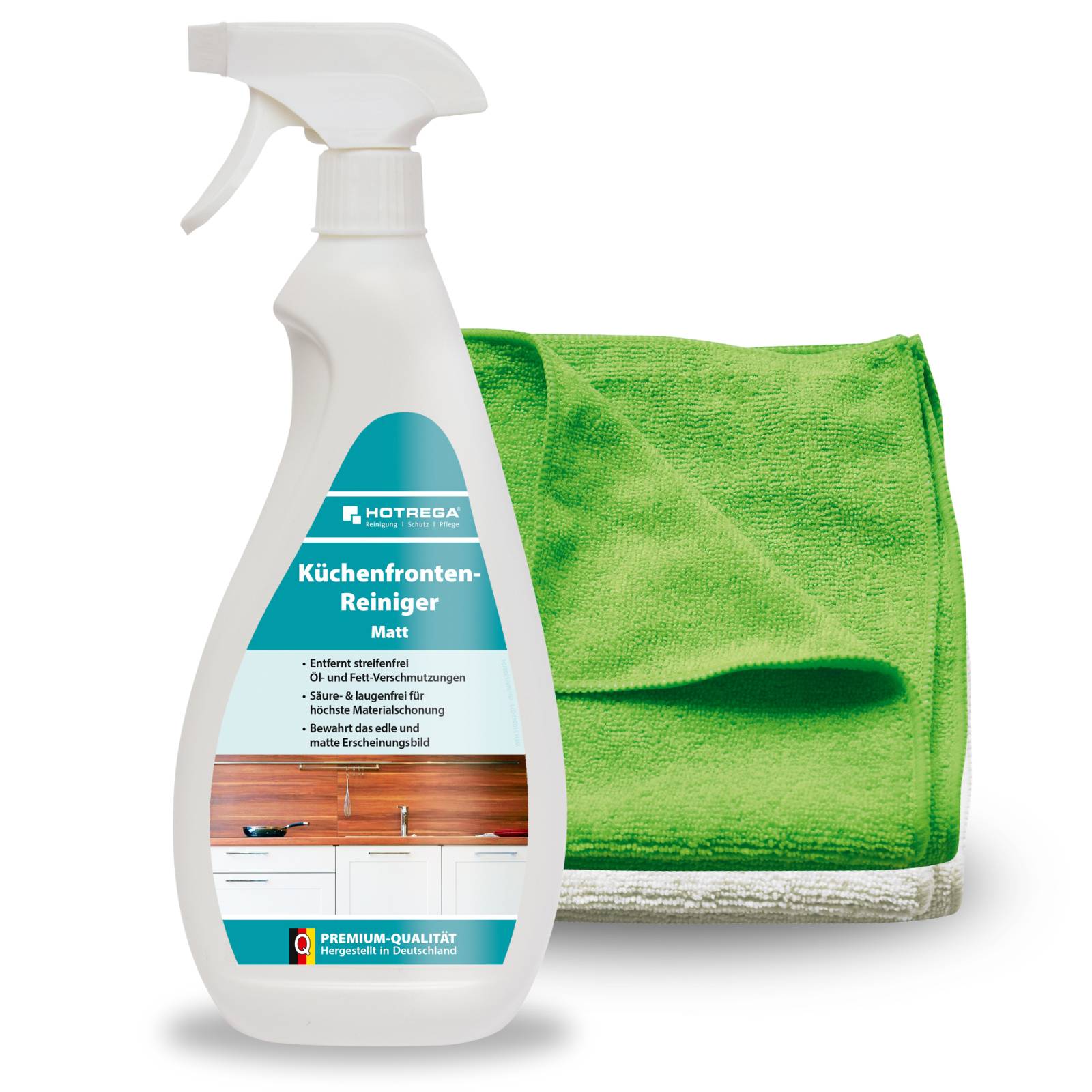 HOTREGA Küchenfronten Reiniger Matt - Ausführung:750 ml + 2x Microfasertuch