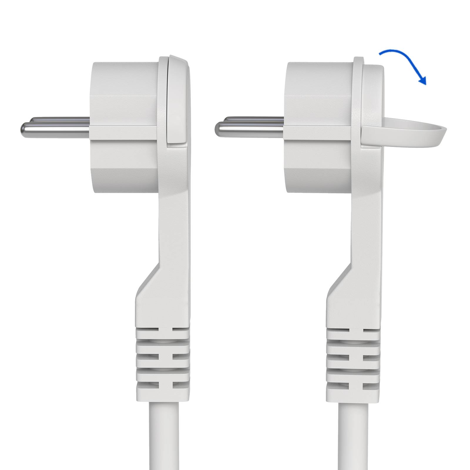 hb-digital 5m Verlängerungskabel mit Winkelstecker flexibles H05VV-F Kabel weiß