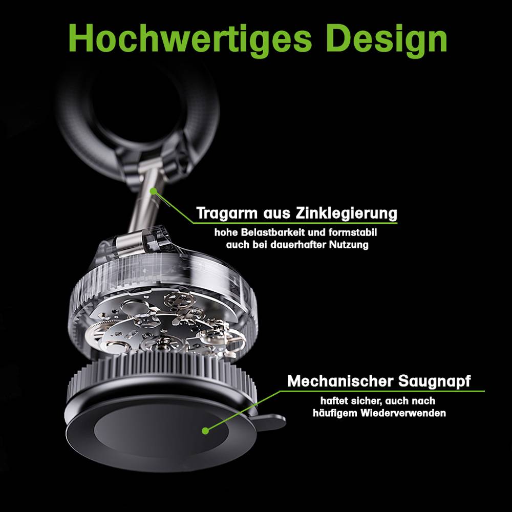 360° Drehbare Handyhalterung mit starkem Magnet und Klebepad faltbar - Weiß - für Auto / Spiegel