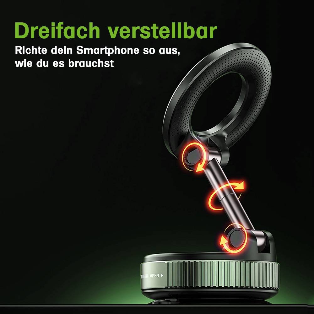 360° Drehbare Handyhalterung mit starkem Magnet und Klebepad faltbar - Weiß - für Auto / Spiegel