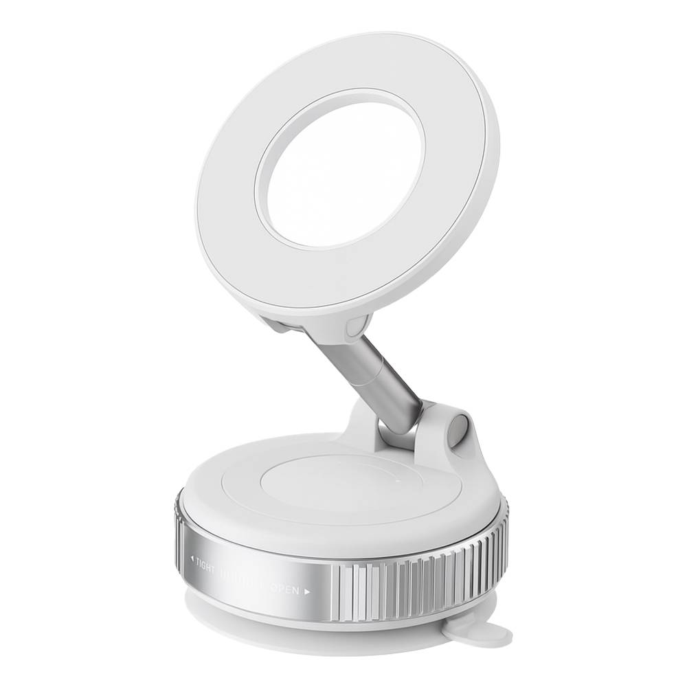 360° Drehbare Handyhalterung mit starkem Magnet und Klebepad faltbar - Weiß - für Auto / Spiegel