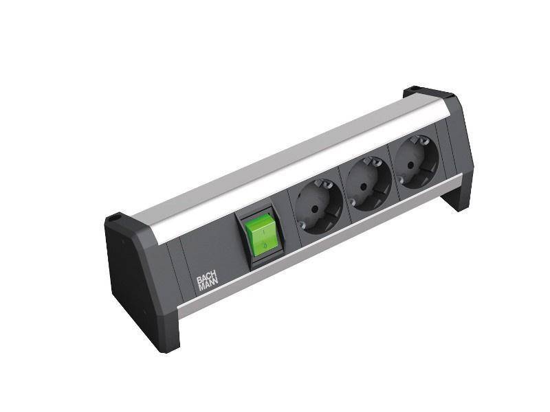 Bachmann DESK 1 - 3x Steckdose 1x Schalter grün (902.194)