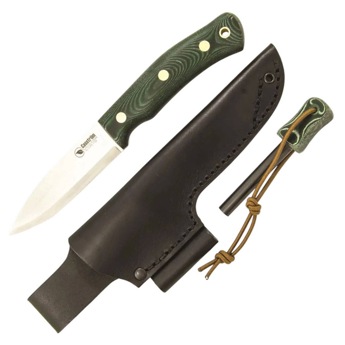 Casström No. 10 SFK Swedish Forest Messer mit Feuerstahl - Green Micarta