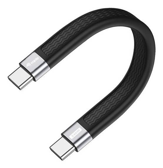 Equip Kabel USB-C4.0->C Gen3 PD240W Fl. St/St 0.13m schwarz