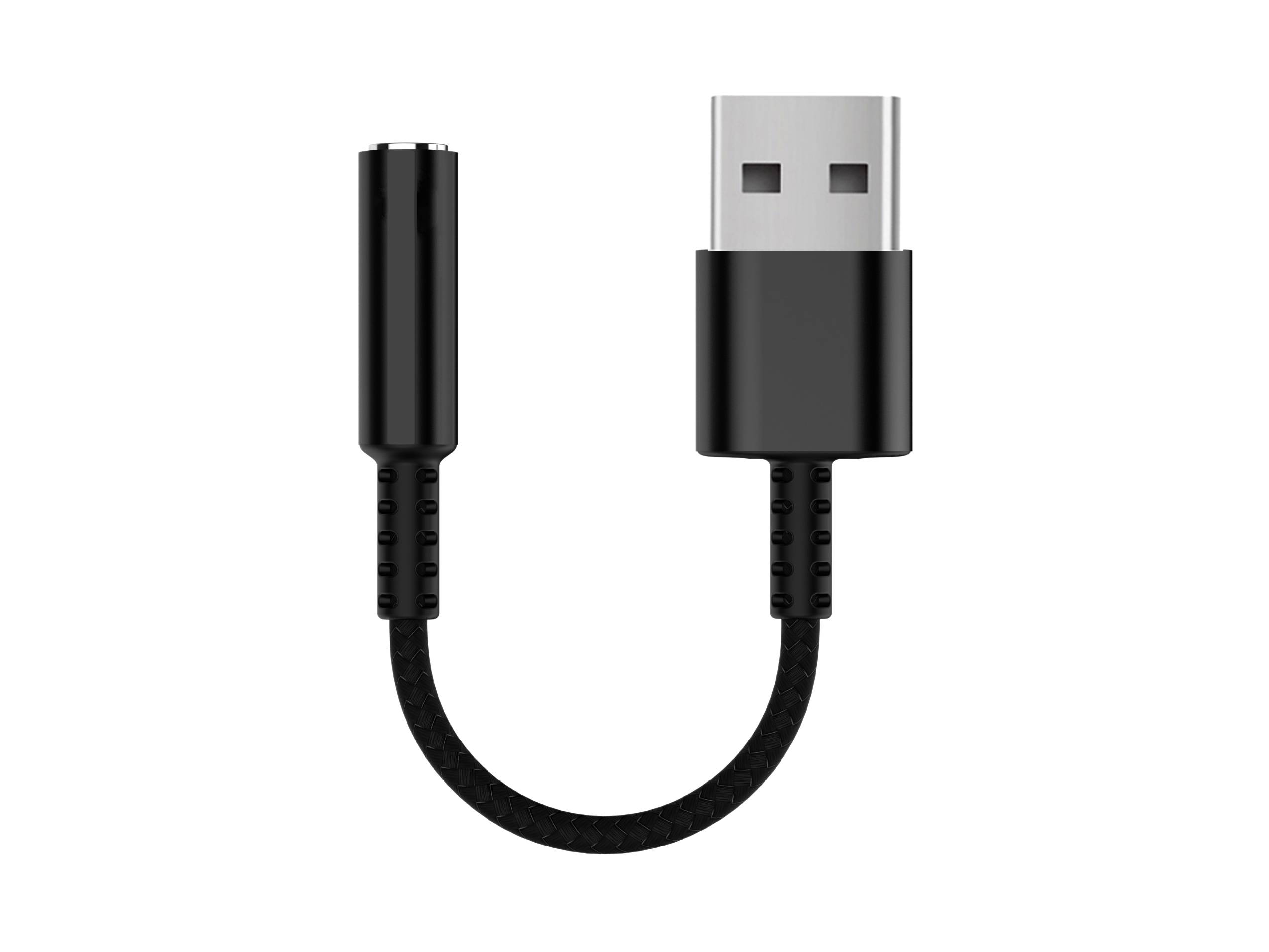 Equip 147945, 3.5mm, Weiblich, USB Typ-A, Männlich, 0,15 m, Schwarz