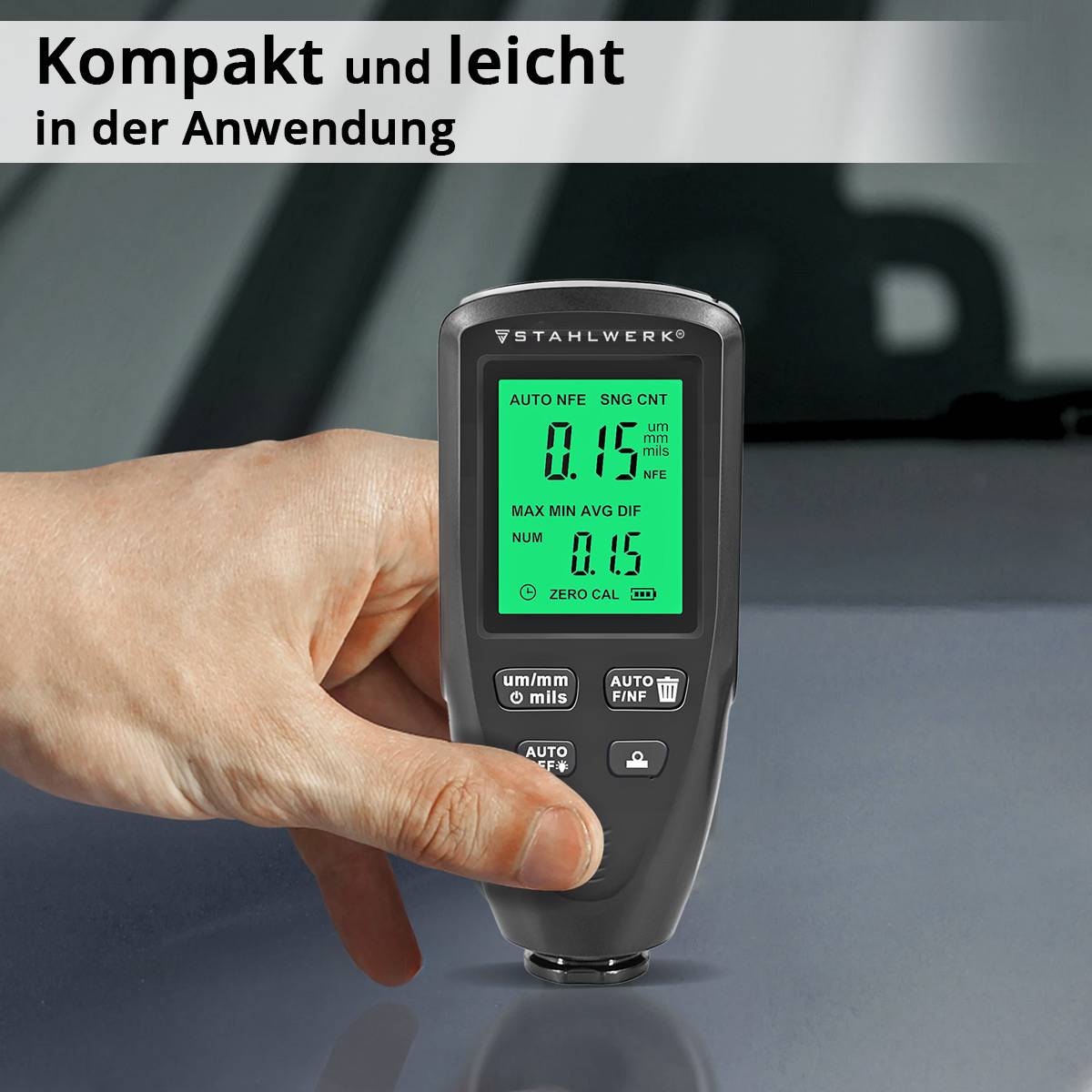 STAHLWERK Lackdickenprüfer KFZ Lackprüfmessgerät Schichtdickenmesser