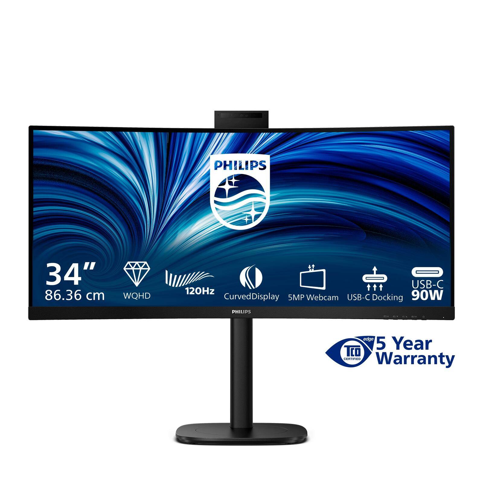 Philips 86,4cm (34,0) 34B2U3600CH 21:09 2xHDMI+DP+USB-C bl. Multimedia-Technik TFT-Monitore