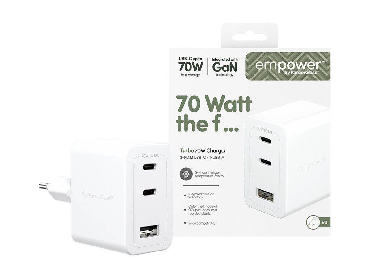 PanzerGlass empower by PanzerGlass - Netzteil - 70 watt - Power Delivery 3.1 - 3